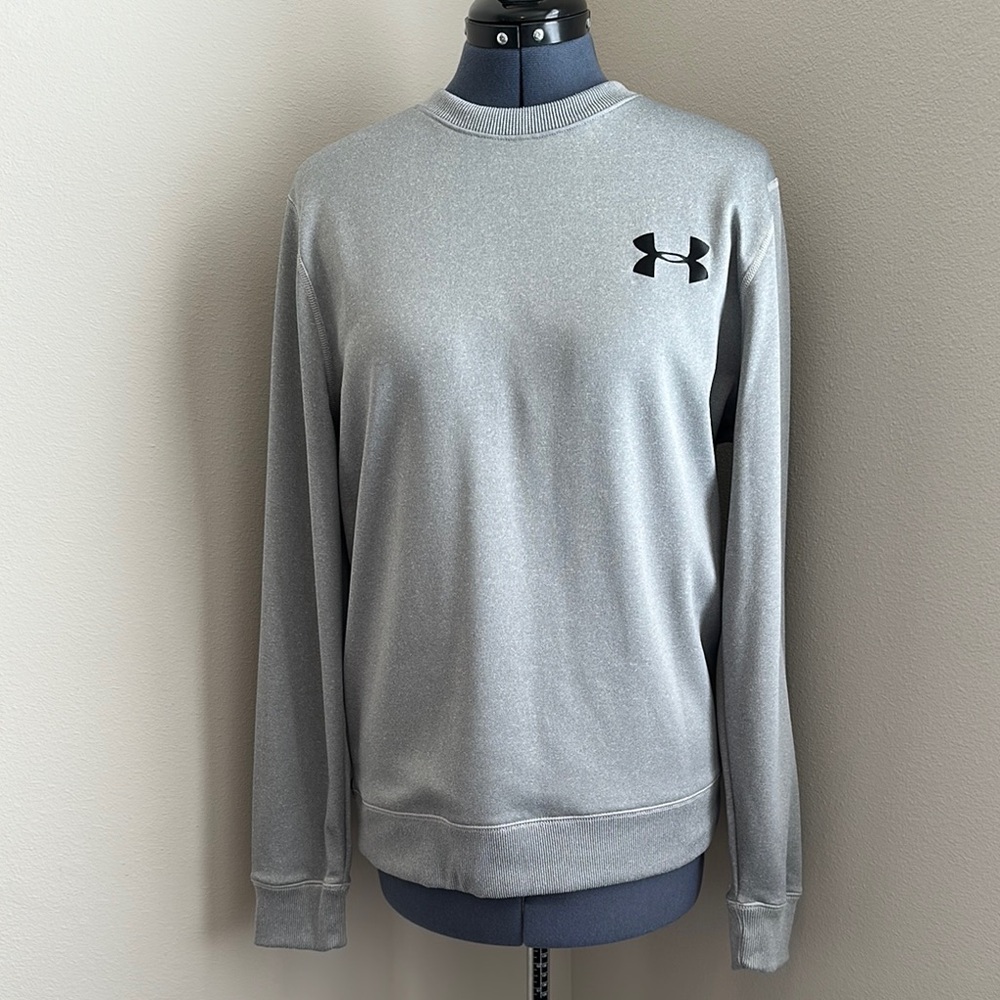 Under Armour Gray Crewneck Sweater with Ribbed Cuffs